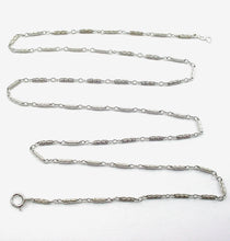 Load image into Gallery viewer, Engraved Fancy Link Art Deco 14k White Gold Chain Necklace--25 inches