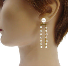 Load image into Gallery viewer, Whimsical Vintage Diamond Pearl "Negligee" 18k Gold Pendant Drop Earrings