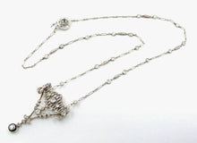 Load image into Gallery viewer, Rare Belle Époque Edwardian European 2.40 Ct Diamond Gold Ribbon Chain Necklace