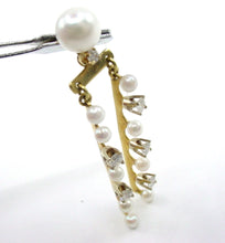 Load image into Gallery viewer, Whimsical Vintage Diamond Pearl "Negligee" 18k Gold Pendant Drop Earrings