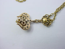 Load image into Gallery viewer, Art Nouveau Gold Diamond Pearl 14k Yellow Gold Pendant Chain Necklace--4.8 grams