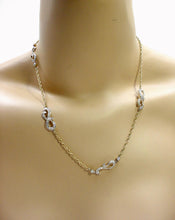 Load image into Gallery viewer, Antique Edwardian Period Platinum 14k Gold OEC Diamond Station Necklace-11 grams