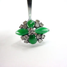 Load image into Gallery viewer, Vintage Mid-Century Jade .80 Ct. Diamond 14k Gold Cocktail Ring