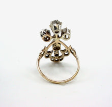 Charger l'image dans la galerie, Rare Edwardian Platinum Top Diamond Gold Aigrette Dinner Engagement Ring