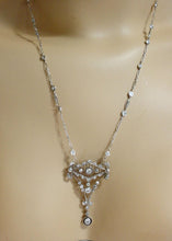 Load image into Gallery viewer, Rare Belle Époque Edwardian European 2.40 Ct Diamond Gold Ribbon Chain Necklace