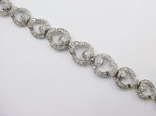 画像をギャラリービューアに読み込む, Rare Antique 7.00 Ct. Diamond Silver Fancy Link Bracelet