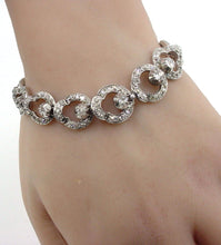 画像をギャラリービューアに読み込む, Rare Antique 7.00 Ct. Diamond Silver Fancy Link Bracelet
