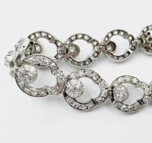 画像をギャラリービューアに読み込む, Rare Antique 7.00 Ct. Diamond Silver Fancy Link Bracelet