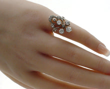 Charger l'image dans la galerie, Rare Edwardian Platinum Top Diamond Gold Aigrette Dinner Engagement Ring