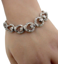 画像をギャラリービューアに読み込む, Rare Antique 7.00 Ct. Diamond Silver Fancy Link Bracelet