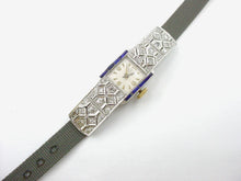Load image into Gallery viewer, Swiss Art Deco Platinum Diamond Sapphire Dinner Watch--Monte Ancre