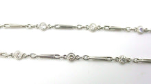 Load image into Gallery viewer, Vintage Art Deco Platinum Diamond Station Baton Link Chain Necklace