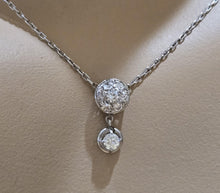Charger l'image dans la galerie, Unusual Platinum Diamond Station Drop Chain Choker Target Necklace