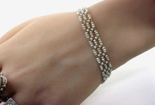 Load image into Gallery viewer, Rare French Edwardian Belle Époque Platinum Woven Seed Pearl Bracelet