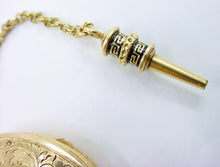 Load image into Gallery viewer, Rare Antique Music Box Locket & Key 14k Gold Pendant Necklace