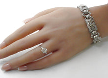 Load image into Gallery viewer, Rare Art Deco 5.00 Ct. Old Cut Diamond Silver Fancy Link Bracelet--Appraisal