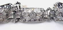 Load image into Gallery viewer, Rare Art Deco 5.00 Ct. Old Cut Diamond Silver Fancy Link Bracelet--Appraisal