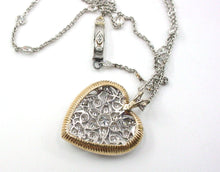 Load image into Gallery viewer, SALE--Exceptional Edwardian Platinum 1.95 OEC Heart and Diamond Station Chain Necklace