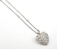Load image into Gallery viewer, SALE--Exceptional Edwardian Platinum 1.95 OEC Heart and Diamond Station Chain Necklace
