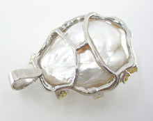 Load image into Gallery viewer, Custom Large Luminous Baroque Pearl 1.42 Ct Fancy Diamond 18k Pendant Necklace