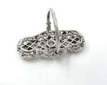 Load image into Gallery viewer, Edwardian Belle Époque Platinum Diamond Navette Dinner Ring--Lattice and Vines