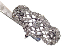 Load image into Gallery viewer, Edwardian Belle Époque Platinum Diamond Navette Dinner Ring--Lattice and Vines