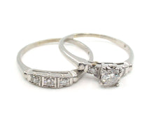 Load image into Gallery viewer, BLOWOUT Sale—Classic Diamond Platinum Palladium Wedding Ring Set
