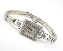 Load image into Gallery viewer, Vintage Hamilton Platinum Diamond 14k White Gold Diamond Set Bracelet Watch