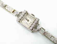 Load image into Gallery viewer, Vintage Hamilton Platinum Diamond 14k White Gold Diamond Set Bracelet Watch