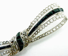 Load image into Gallery viewer, RARE Signed Art Deco DREICER Platinum 2.00 Ct. Old Cut Diamond Bow Ribbon Brooch