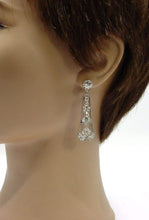 Load image into Gallery viewer, Romantic Lacey &amp; Lovely Edwardian Belle Époque Platinum 1.56 Ct. Diamond Drop Earrings-Stunning
