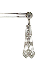 Load image into Gallery viewer, Romantic Lacey &amp; Lovely Edwardian Belle Époque Platinum 1.56 Ct. Diamond Drop Earrings-Stunning
