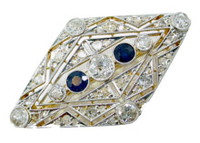 Charger l&#39;image dans la galerie, Leigh --2 items-- Art Deco Platinum Topped Brooch &amp; Art Deco Hexagon Ring
