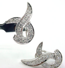 Charger l&#39;image dans la galerie, Brilliant 1.08 ct Diamond Mid-Century 18k White Gold Knotted Twist Drop Earrings

