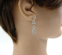 Load image into Gallery viewer, Lovely Platinum Vintage Antique 3-Tier 1.15 ct Diamond Drop Earrings
