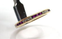 Load image into Gallery viewer, Rare Alternating Ruby Diamond 14k Yellow Gold Eternity Band Ring
