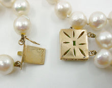 Load image into Gallery viewer, Essential Double Strand Cultured Pearl Jadeite Jade 14k Yellow  Gold Necklace
