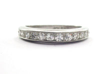 Charger l&#39;image dans la galerie, Vintage Deco Old Cut Diamond 14K White Gold 3/4 Eternity Band
