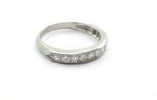 Charger l&#39;image dans la galerie, Vintage Deco Old Cut Diamond 14K White Gold 3/4 Eternity Band
