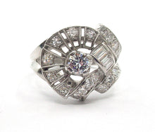 Charger l&#39;image dans la galerie, Platinum Diamond 1940s Retro Period Ring
