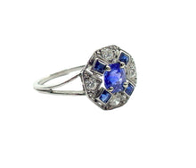 Load image into Gallery viewer, Classic Art Deco Diamond Platinum Hexagon Engagement Cocktail Ring
