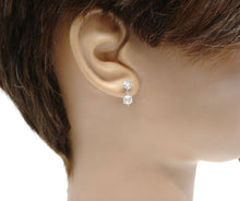 画像をギャラリービューアに読み込む, Essential Platinum 2-Tier Diamond Drop Earrings--Refined Chic
