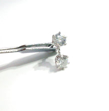 画像をギャラリービューアに読み込む, Essential Platinum 2-Tier Diamond Drop Earrings--Refined Chic
