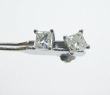 Carica l&#39;immagine nel visualizzatore di Gallery, SALE--Classic Platinum Diamond Stud Earrings--Princess Cut .40 Ct
