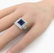 Load image into Gallery viewer, Lovely Art Deco Diamond Platinum Halo Engagement Cocktail Ring
