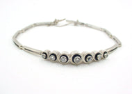 Edwardian Diamond Enamel White Gold Link Bracelet