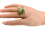 Remarkable Dimensional 2.30 Ct Diamond Emerald Gold Ring--Jean Schlumberger?