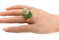 Remarkable Dimensional 2.30 Ct Diamond Emerald Gold Ring--Jean Schlumberger?