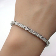 Unusual Art Deco Platinum 2.00 Ct. Diamond Strap Straight Line Bracelet
