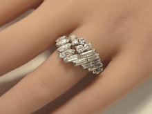 Load image into Gallery viewer, Unusual Platinum 1.80 Ct Mixed Cut VS Diamond Vintage Cocktail Ring
